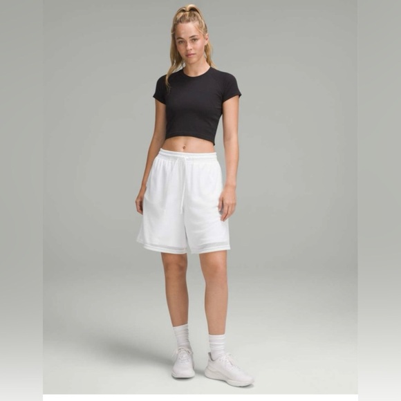 Lululemon Relaxed-Fit Mesh Training Short 8" in White - Picture 2 of 7